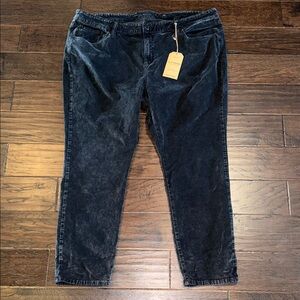 NWT Lucky Brand Black Corduroy Pants 24W